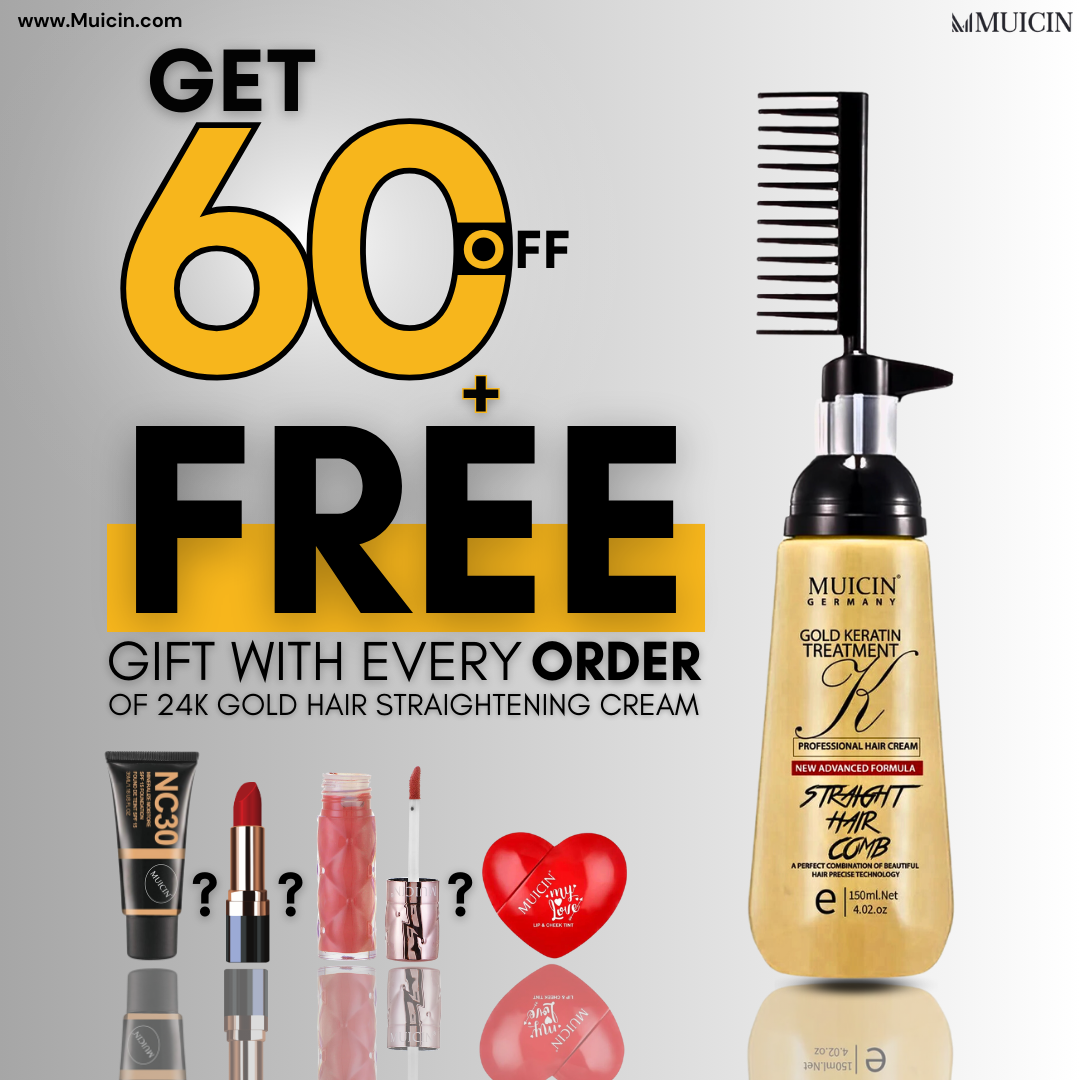 24k Gold Comb Hair Straightening Cream - 150g